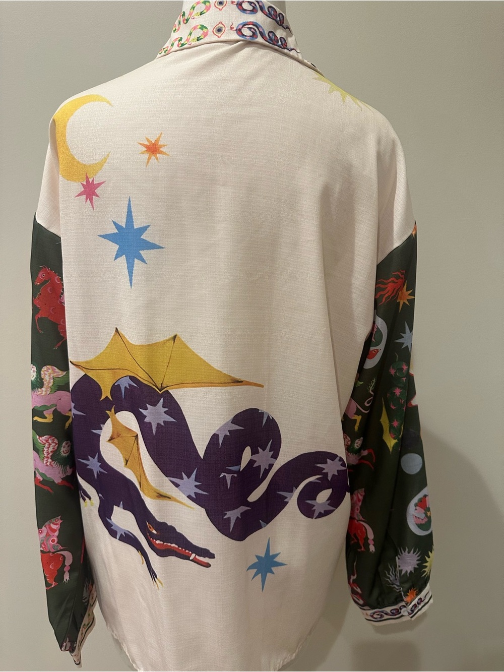 Never Worn (NWOT) Celestial & Mythical Art Print Button-Down Shirt - Picture 4 of 5